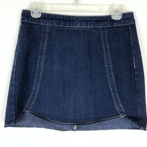 PacSun Mini Denim Skirt Dark Wash 100% Cotton Zipper Back
